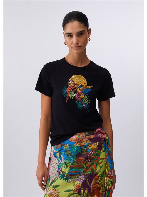 t-shirt woman black LIU JO | WA6237JS923/P9372